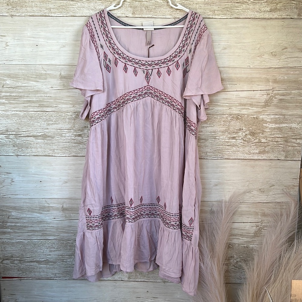 knox rose lilac haze mini aztec dress size 3X